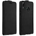 Miniatyrbillede 2 af 4: Etui Huawei P20 Lite - Vertikalt flip-cover - Silikonegel - Øko-læder - Sort Svart