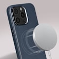 Miniatyrbild 3 av 5: Coque - Avkodad - iPhone 15 Pro Max - Full-grain läder - Stötsäker 1.2m - MagSafe Blå