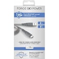 Miniatyrbillede 4 af 4: Ultra-forstærket USB A/USB C-kabel 2m 3A Livstidsgaranti Grå - 100 % genbrugsplast Force Power