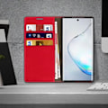 Miniatyrbild 3 av 4: Foliofodral - Samsung - Galaxy Note 10 Plus - Äkta Läder - Röd - Videostöd Röd
