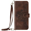 Miniatyrbillede 1 af 6: Flowers Case til Xiaomi Redmi Note 13 4G Wallet Video Support Mørkebrun