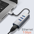 Miniatyrbillede 3 af 6: USB C hub til 3x USB og Ethernet, kompakt design, Satechi mørkegrå