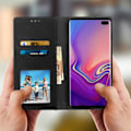 Pikkukuva 3 / 4: Kotelo - Samsung - Galaxy S10 Plus - Folio-kotelo - 2 Korttipaikkaa - Integroitu tuki - Musta Svart