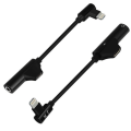 Miniatyrbillede 1 af 4: Audio- og opladeradapter - HL-092 - Sort - Lightning - Jack 3,5mm - Vinklet