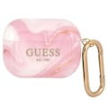 Miniatyrbild 1 av 5: Coque för AirPods Pro Marmor Silikon Hård med Karbinhake Guess Rosa Rosa