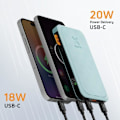 Pikkukuva 3 / 6: Ulkoakku - XTORM - Fuel Series 5 - 10000mAh - 20W - 2x USB-C + USB - LED-näyttö Blå