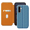 Miniatyrbillede 1 af 6: Carbonetui til Samsung Galaxy A36 RFID-beskyttende kortholder Støtte Blå Blå