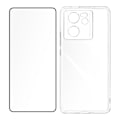 Pikkukuva 2 / 6: AVIZAR kotelo Xiaomi 13T ja 13T Pro -puhelimille - Silikonigeeli ja 9H karkaistu lasi - musta Svart