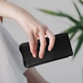 Miniatyrbild 3 av 5: Smartphone-väska - AVIZAR - Slim Black - Italienskt läder - 360° skydd Svart