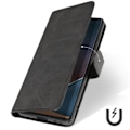 Pikkukuva 4 / 5: Kotelo Motorola Edge 50 Fusion rannehihnalle Flip Stand -lompakko, musta Svart