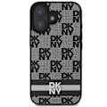 Pikkukuva 3 / 6: IPhone 16 - DKNY Nahkakotelo Kovamuovista Ruudullinen Kuvio & Painetut Raidat (DKHCP16SPCPTSSK) - Musta