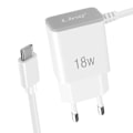 Pikkukuva 2 / 5: USB-C Verkkolaturi - LINQ - LinQ Valkoinen - 18W - Sisäänrakennettu kaapeli - Valkoinen Vit