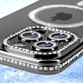 Pikkukuva 3 / 6: Coque Diamant für iPhone 16 Pro MagSafe-Schutz Kontur Strass Schwarz Svart