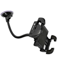 Miniatyrbillede 2 af 5: Smartphone bilholder - FORCELL - Sugekopmontering - Lang arm 27 cm - 360° drejelig - Sort Svart