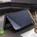Pikkukuva 3 / 4: Xiaomi Mi 10T / Mi 10T Pro Case Läpinäkyvä Flip Mirror Design Musta teline