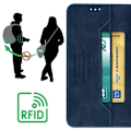 Pikkukuva 4 / 5: Kotelo Galaxy A34 5G:lle - AVIZAR - Lompakko ja videoteline - RFID-esto - Sininen blå
