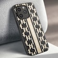 Miniatyrbillede 3 af 5: Cover til iPhone 14 Pro Max Bagside Vegansk læder forhøjede kanter Karl Lagerfeld Sort Svart