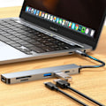 Miniatyrbild 5 av 5: Hub USB-C till HDTV 4K, USB-C 100W, SD / Micro-SD kortläsare LinQ Grå