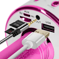 Miniatyrbild 4 av 5: Mikro Karaoke Bluetooth Högtalare med inbyggda multifunktionsknappar Fuchsia Rosa