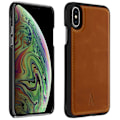 Miniatyrbillede 1 af 6: Coque Apple iPhone X / XS Beskyttelse Hård Ægte Læder Akashi Camel kastanj