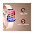 Miniatyrbild 4 av 5: Montre Connectée Carrée Bluetooth Autonomie 7 dagar Vattentålighet IP67 BigBen Connected Rosa Rosa