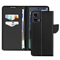 Miniatyrbillede 1 af 5: Etui til Motorola Moto G35 Læder Pung Saffiano Fancy Sort Svart