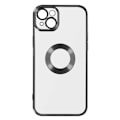 Pikkukuva 1 / 5: iPhone 14 Plus -kotelo Pehmeä kameralohko Suojattu läpinäkyvä musta Chrome Contour Transparent med svart kromram