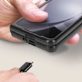 Pikkukuva 4 / 5: Kotelo - ABEEL - Samsung Galaxy Z Fold 5 - Aitoa nahkaa - Musta käärmekuvio Svart