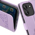 Pikkukuva 4 / 5: Kotelo Blackview Wave 6C:lle - AVIZAR - Kissakuvio - Lompakko ja teline - Laventeli Lila