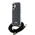 Miniatyrbillede 1 af 6: Coque til iPhone 16 - Guess Crossbody Cord 4G Print (GUHCP16SHC4SEK) - Sort