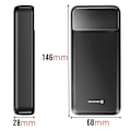 Miniatyrbillede 4 af 5: Ekstern batteri 20000mAh med USB-C og 2 USB LED-skærm kompakt Swissten sort Svart