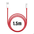 Miniatyrbild 5 av 5: USB-C till USB-C Snabbladdningskabel SuperVOOC 12A 1.5m Officiell Oneplus Röd Röd