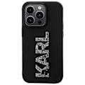 Miniatyrbillede 2 af 5: Cover til iPhone 15 Pro - KARL LAGERFELD - Bi-materiale lædereffekt bagside - Hævede kanter - Sort Svart