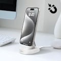 Miniatyrbild 3 av 6: Induktionsladdare - BELKIN - BoostCharge Pro - 15W - Fällbart stativ - Qi2 Vit