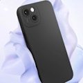 Miniatyrbillede 4 af 6: Taske til iPhone 13 - AVIZAR - Mat Silikone - Kamerabeskyttelse - Sort Svart