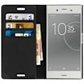 Miniatyrbillede 3 af 4: Etui folio læder - AVIZAR - Xperia XZ1 - Fuld beskyttelse - Sort - Kortlommer Svart