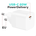 Miniatyrbild 3 av 5: USB-C Strömadapter med Power Delivery Snabbladdning Kompakt Format Bwoo Vit