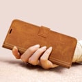 Miniatyrbillede 3 af 6: Etui til Samsung Galaxy A15 5G Tegnebog Funktion Video Support Lysebrun kastanj
