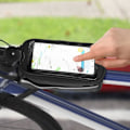 Miniatyrbillede 3 af 5: AVIZAR Vandtæt cykeltelefontaske - Sort - Touch-lomme - Sideopbevaring - Hjelmåbning