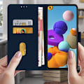 Miniatyrbild 3 av 4: Fodral för Samsung Galaxy A21s - AVIZAR - Hel fodral - Kortficka - Videostativ - Blå Blå