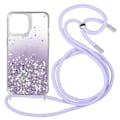 Pikkukuva 1 / 5: iPhone 11 Glitter-takakuori irrotettavalla hihnalla - Violetti Gradientti - AVIZAR - Pehmeä - Synteettinen - Sekoitettu Lila