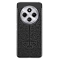 Miniatyrbillede 1 af 5: Cover til Xiaomi Redmi 14C Silikone Læder Effekt Prægning Sort Svart