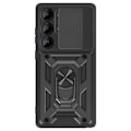 Miniatyrbillede 1 af 5: Coque til Galaxy S25 Ultra med ringestøtte og kamerabeskyttelse Mayaxess Sort Svart