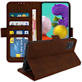 Miniatyrbild 2 av 4: Fodral för Samsung Galaxy A51 - AVIZAR - Folioväska - Kortficka - Stödfunktion - Brun kastanj