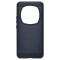 Miniatyrbillede 2 af 5: Silikonetui til Honor Magic 6 Pro børstet metal og kulstofeffekt MOFI Midnight Blue