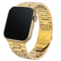 Miniatyrbillede 1 af 5: Apple Watch-rem 41 mm / 40 mm / 38 mm Sort rustfrit stålnet Gul