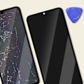 Miniatyrbild 4 av 4: LCD-skärm + Touchglas + Grått chassi för Xiaomi Redmi 9A och 9C - XIAOMI - 5,5 tum - Härdat glas Grå