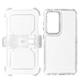 Pikkukuva 2 / 6: AVIZAR kova kotelo Samsung Galaxy S24 -puhelimelle - Iskunkestävä vyöpidike ja jalustan pidike - Läpinäkyvä Transparent