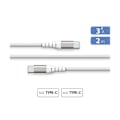 Miniatyrbillede 2 af 2: USB-C til USB-C 3A Forstærket Vendbar Opladning og Synchronisering 2m Force Power Hvid Grå