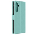 Pikkukuva 1 / 6: Suojakuori Samsung Galaxy A55 Wallet Flower Butterflylle rannehihnalla, turkoosi